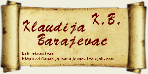 Klaudija Barajevac vizit kartica
